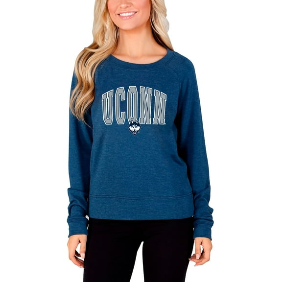 Women's Concepts Sport Navy UConn Huskies Mainstream Terry Tri-Blend Raglan Long Sleeve Top