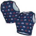 thumbnail image 1 of Women's-Concepts Sport  Navy USA Swimming Record All Over Print Cropped Tank Top, 1 of 3
