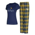 thumbnail image 1 of Women's Concepts Sport  Navy West Virginia Mountaineers Vector Top & Flannel Pants Sleep Set, 1 of 3