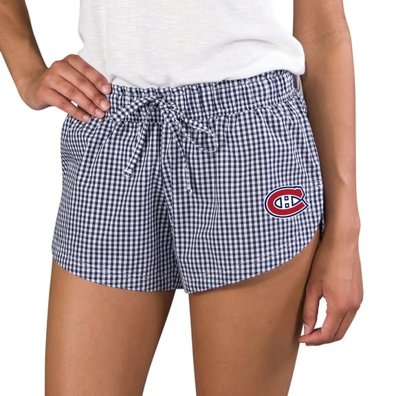Women's Concepts Sport Navy/White Montreal Canadiens Tradition Woven Shorts