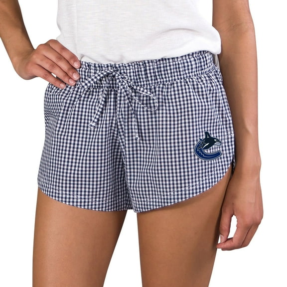 Women's Concepts Sport Navy/White Vancouver Canucks Tradition Woven Shorts