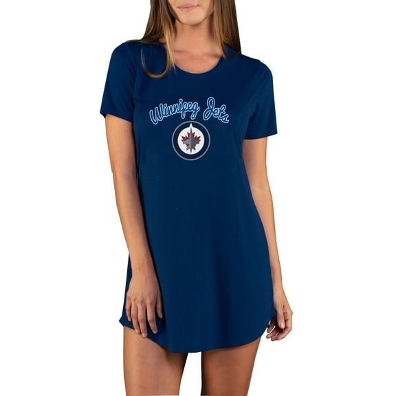 Women's Concepts Sport Navy Winnipeg Jets Marathon Knit Nightshirt