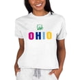 thumbnail image 1 of Women's Concepts Sport Oatmeal Ohio Bobcats Tri-Blend Mainstream Terry Short Sleeve Sweatshirt Top, 1 of 1