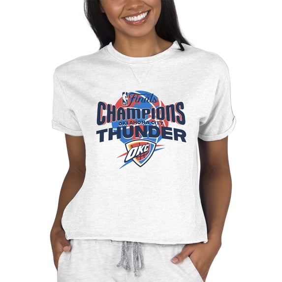 Women's Concepts Sport Oatmeal Oklahoma City Thunder 2025 NBA Finals Champions Mainstream Tri-Blend French Terry Lounge