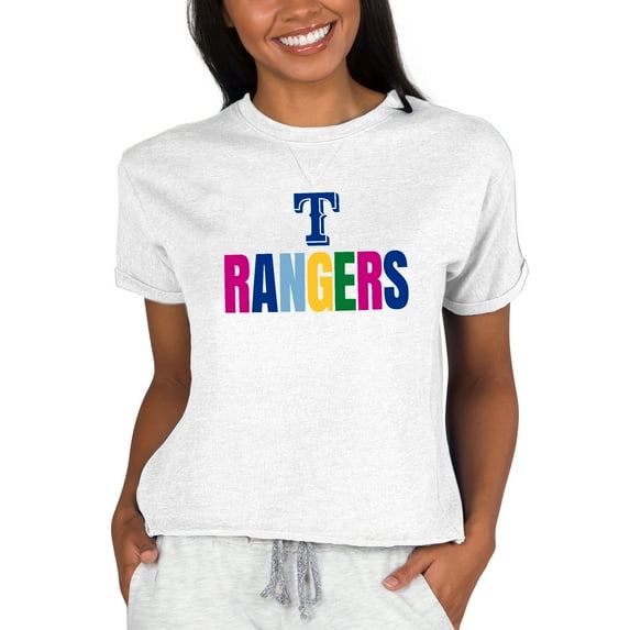 Women's Concepts Sport Oatmeal Texas Rangers Mainstream Terry T-Shirt