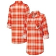 thumbnail image 1 of Women's Concepts Sport Orange Cleveland Browns Ashford Plaid Knit Nightshirt, 1 of 3