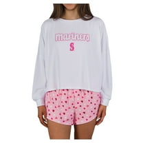 Women's Concepts Sport Pink Seattle Mariners Lyric Knit Long Sleeve Top & Short Set