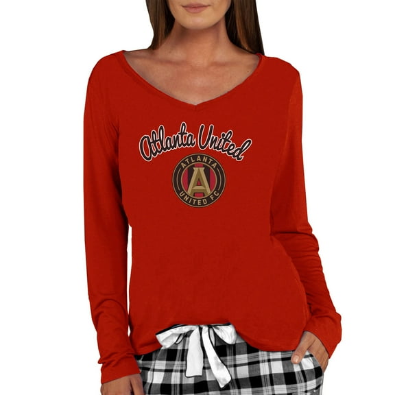 Women's Concepts Sport Red Atlanta United FC Marathon Long Sleeve V-Neck Top