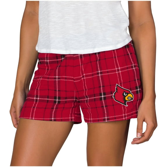 Women's Concepts Sport Red/Black Louisville Cardinals Ultimate Flannel Sleep Shorts