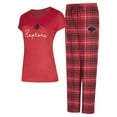 thumbnail image 1 of Women's Concepts Sport  Red/Black Toronto Raptors Vector Top & Flannel Pants Sleep Set, 1 of 3