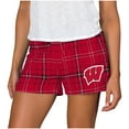 thumbnail image 1 of Women's Concepts Sport Red/Black Wisconsin Badgers Ultimate Flannel Sleep Shorts, 1 of 1