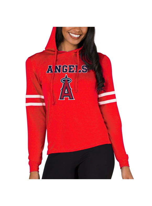 Women's Concepts Sport  Red Los Angeles Angels Marathon Lightweight Lounge Pullover Hoodie