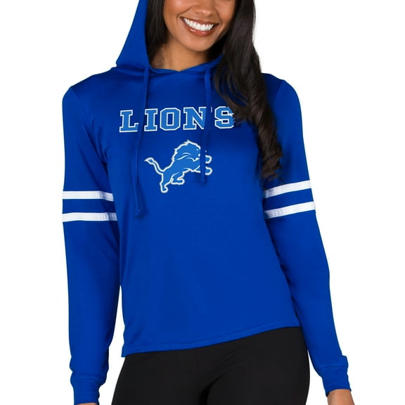 Women's Concepts Sport  Royal Detroit Lions Marathon Lightweight Lounge Pullover Hoodie