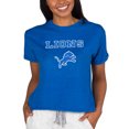 thumbnail image 1 of Women's Concepts Sport Blue Detroit Lions Tri-Blend Mainstream Terry Short Sleeve Sweatshirt Top, 1 of 1