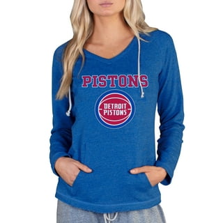 Detroit Pistons Shirt Womens Small Blue Red V Neck NBA Basketball
