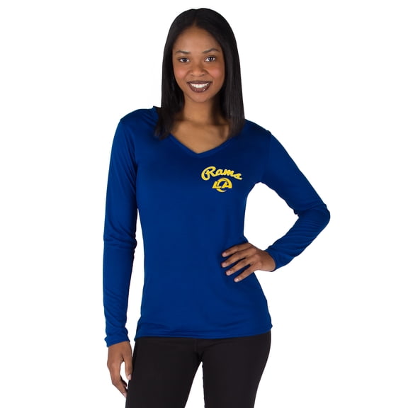 Women's Concepts Sport Royal Los Angeles Rams Marathon Knit Long Sleeve Lightweight V-Neck Lounge Top