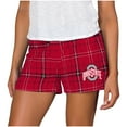 thumbnail image 1 of Women's Concepts Sport Scarlet/Black Ohio State Buckeyes Ultimate Flannel Sleep Shorts, 1 of 1