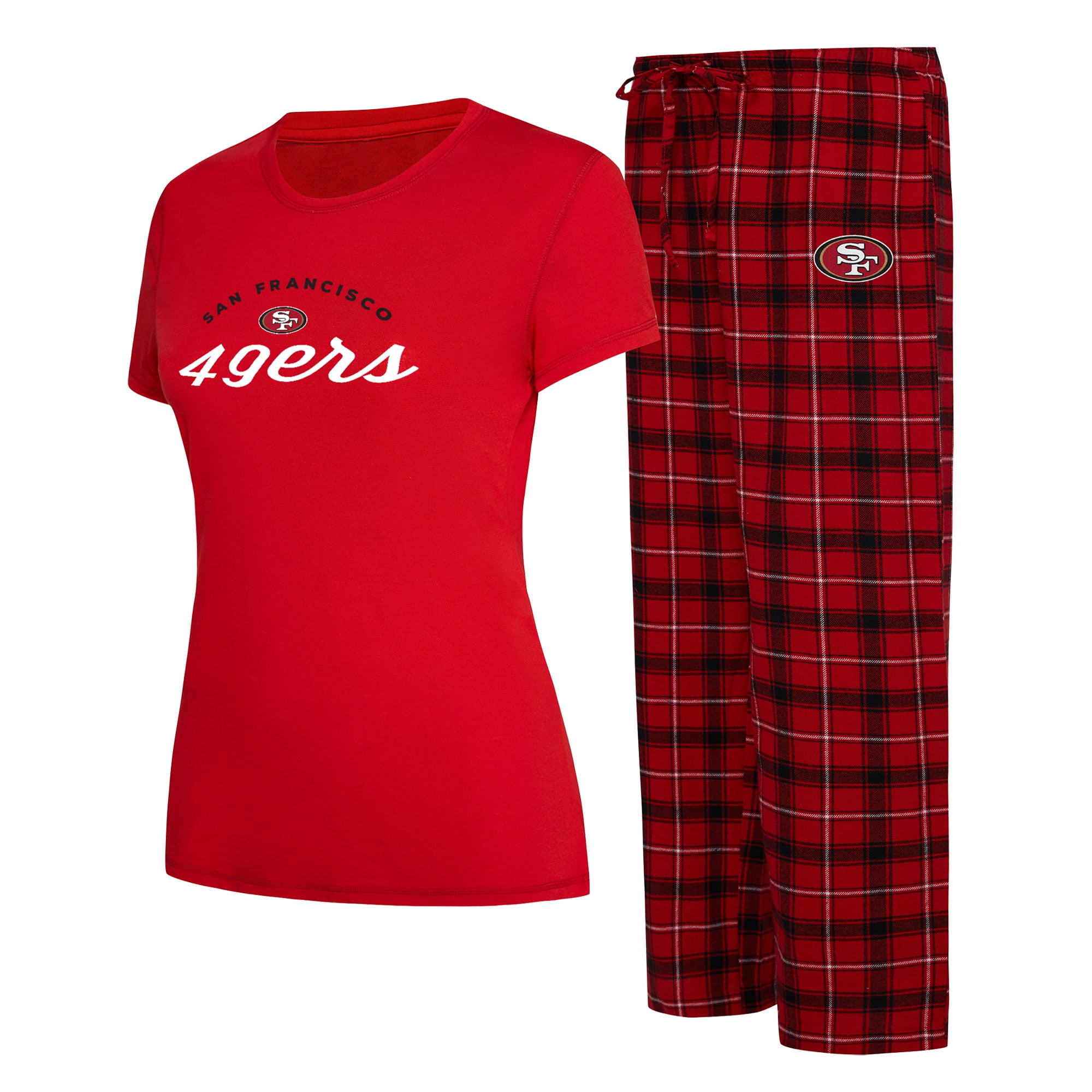 Women's Concepts Sport Scarlet/Black San Francisco 49ers Arctic T-Shirt ...