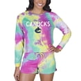 thumbnail image 1 of Women's Concepts Sport Vancouver Canucks Velodrome Tie-Dye Long Sleeve Top & Shorts Set, 1 of 1
