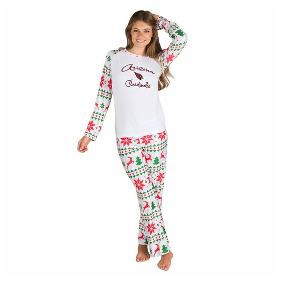 Women's Concepts Sport White Arizona Cardinals Tidings All-Over Print Knit Long Sleeve Top & Pants Set