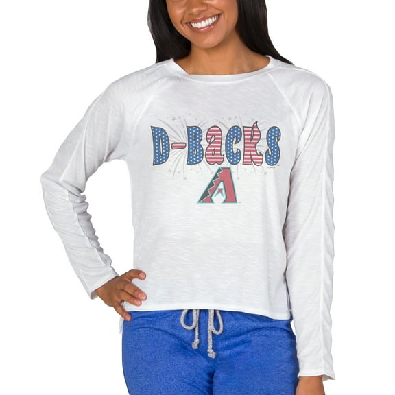 Women's Concepts Sport White Arizona Diamondbacks Gable Knit Raglan Long Sleeve Top