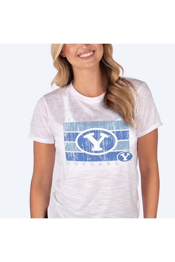 Women's Concepts Sport White BYU Cougars Infuse Lightweight Slub Knit Top