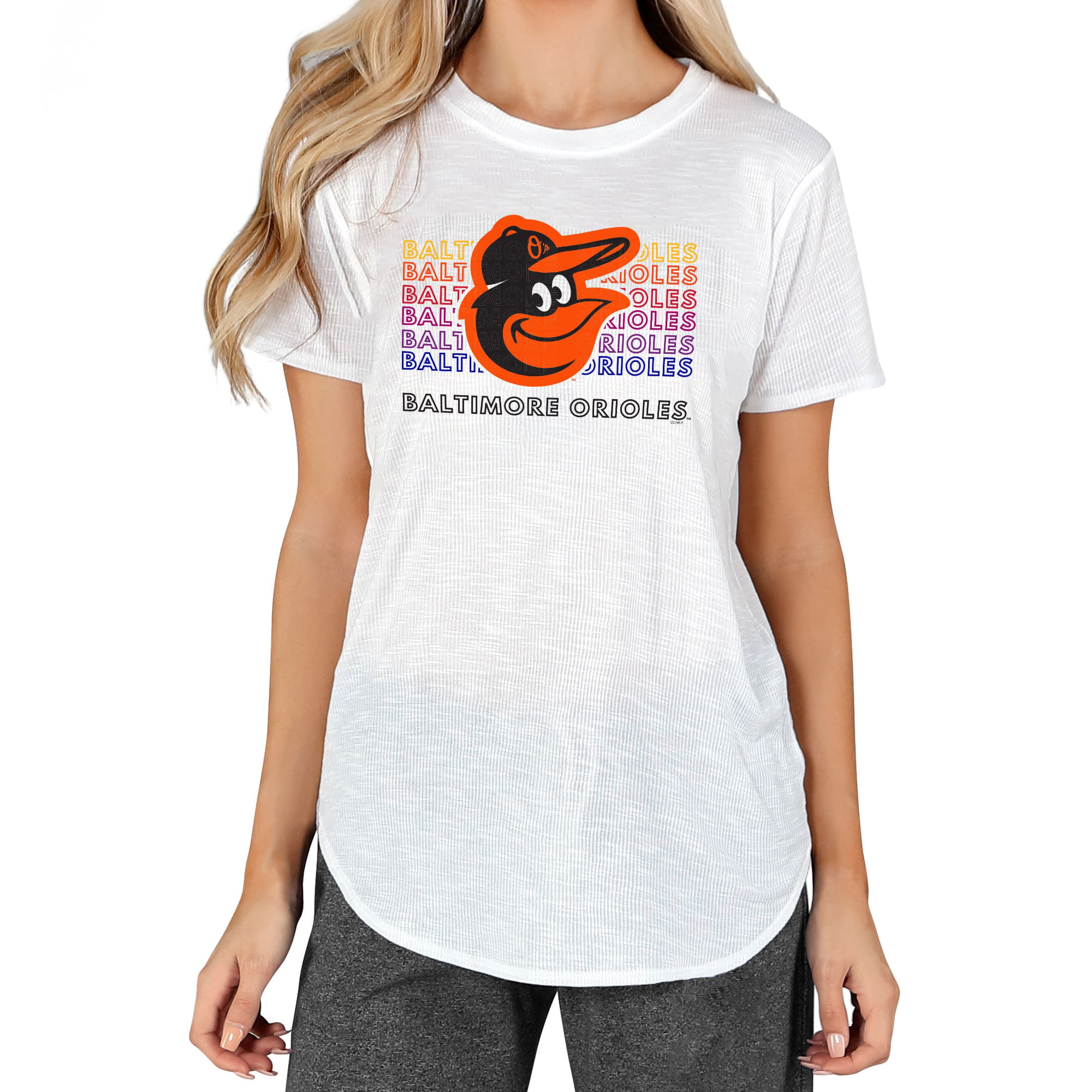 Women's Concepts Sport White Baltimore Orioles Gable Knit T-Shirt
