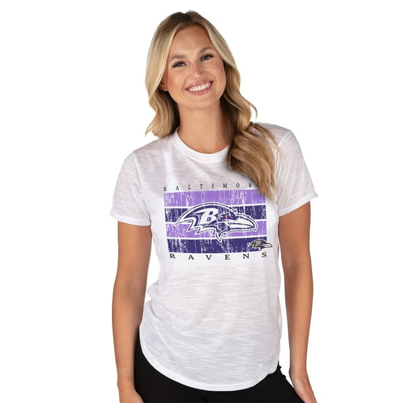 Women's Concepts Sport  White Baltimore Ravens Infuse Lightweight Slub Knit Top