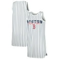 thumbnail image 1 of Women's Concepts Sport White Boston Red Sox Reel Pinstripe Knit Sleeveless Nightshirt, 1 of 3