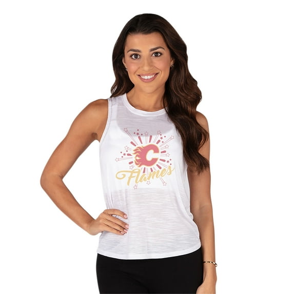 Women's Concepts Sport White Calgary Flames Infuse Knit Tank Top