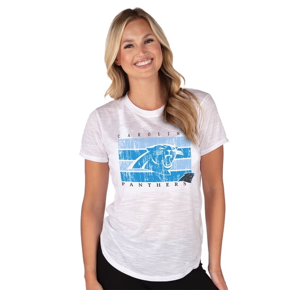 Women's Concepts Sport White Carolina Panthers Infuse Lightweight Slub Knit Top