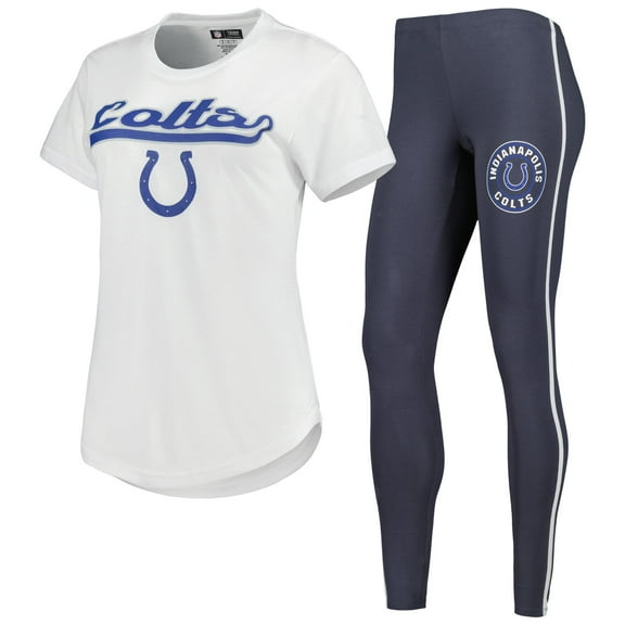 Women's Concepts Sport White/Charcoal Indianapolis Colts Sonata Top & Leggings Sleep Set