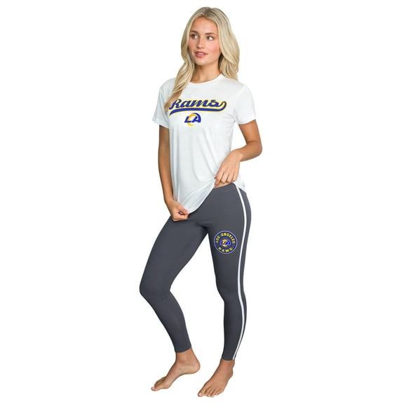 Women's Concepts Sport White/Charcoal Los Angeles Rams Sonata Top & Leggings Sleep Set