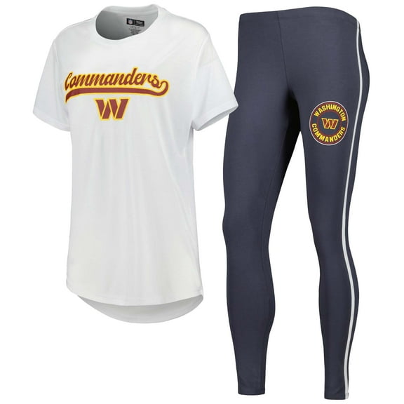 Women's Concepts Sport White/Charcoal Washington Commanders Sonata Top & Leggings Sleep Set