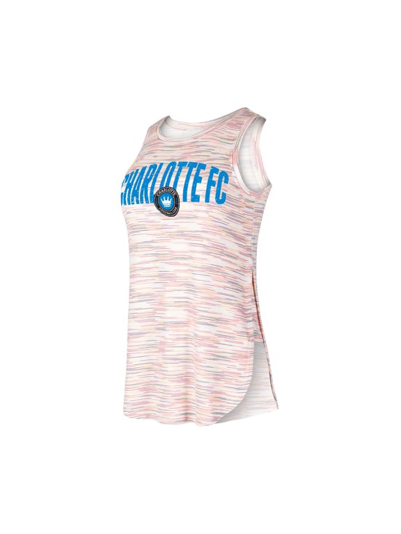 Women's Concepts Sport White Charlotte FC Sunray Tri-Blend Tank Top