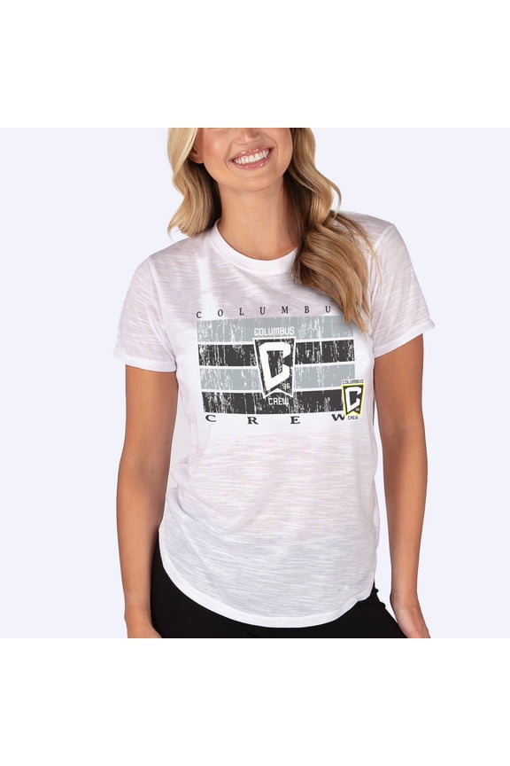 Women's-Concepts Sport White Columbus Crew Infuse Distressed Slub Knit-Top