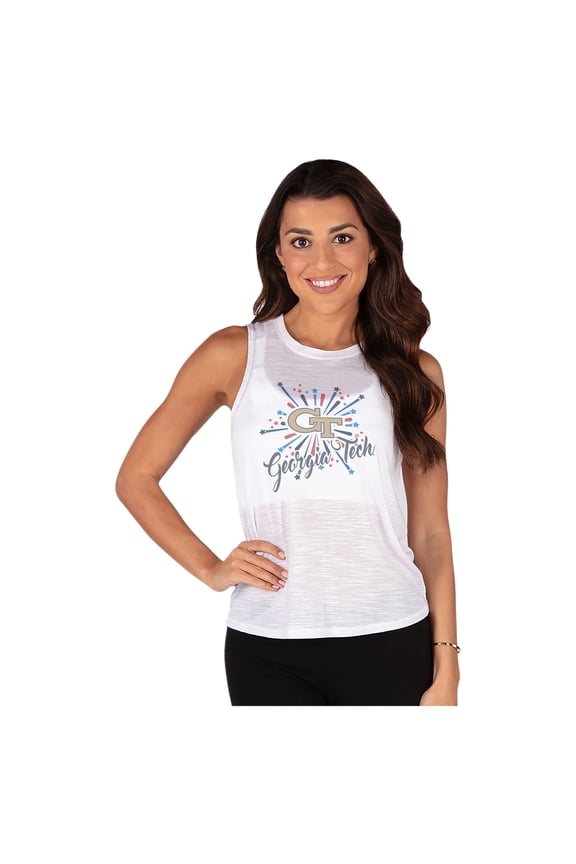 Women's Concepts Sport White Georgia Tech Yellow Jackets Infuse Knit Tank Top