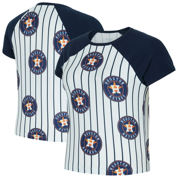 Women's-Concepts Sport  White Houston Astros Outbound Pinstripe Raglan Top