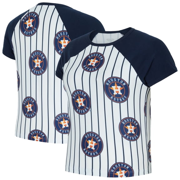 Women's-Concepts Sport White Houston Astros Outbound Pinstripe Raglan Top