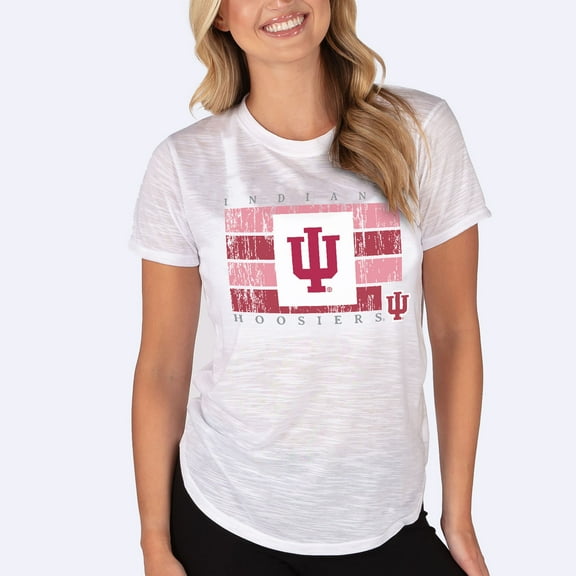 Women's Concepts Sport  White Indiana Hoosiers Infuse Lightweight Slub Knit Top