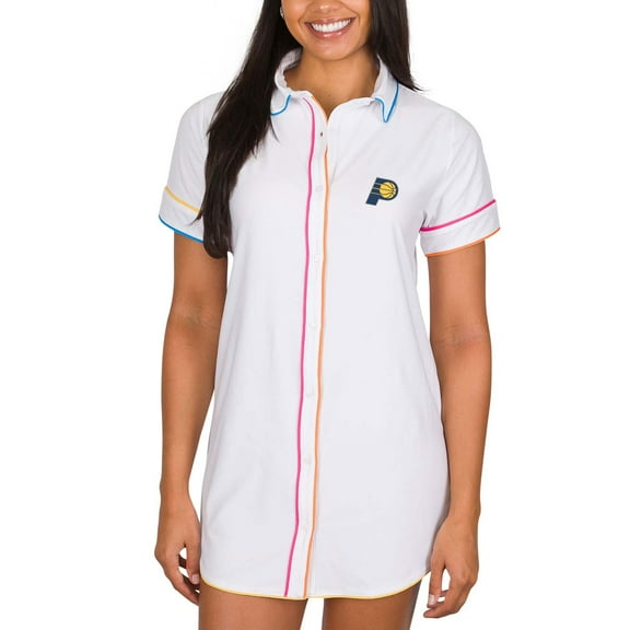 Women's Concepts Sport White Indiana Pacers Flutter Knit Nightshirt