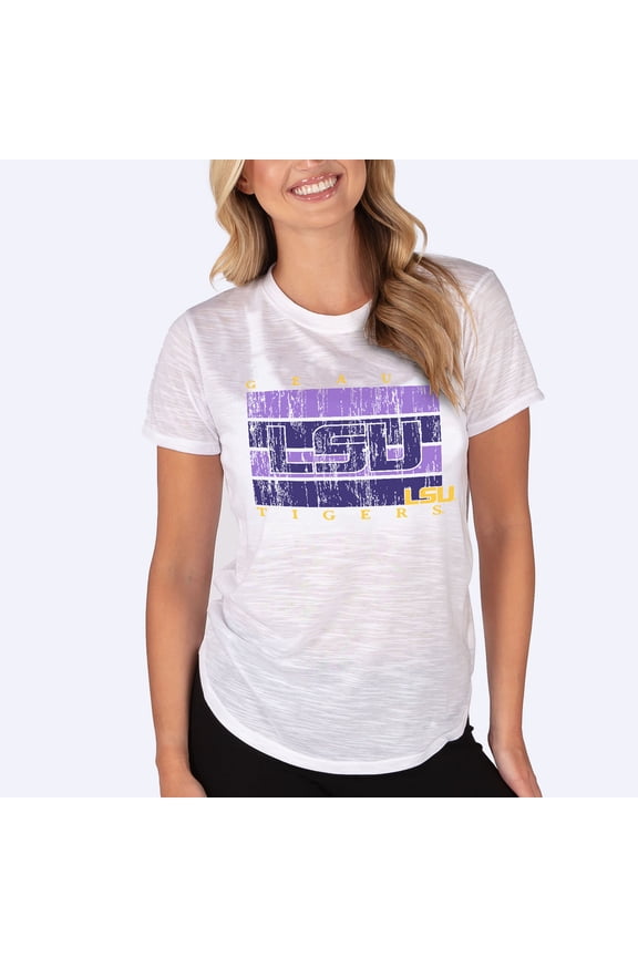 Women's Concepts Sport White LSU Tigers Infuse Lightweight Slub Knit Top
