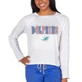 thumbnail image 1 of Women's Concepts Sport White Miami Dolphins Gable Knit Raglan Long Sleeve Top, 1 of 1