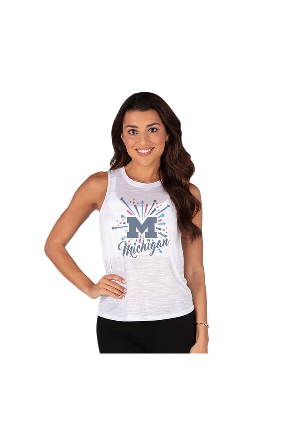 Women's Concepts Sport White Michigan Wolverines Infuse Knit Tank Top