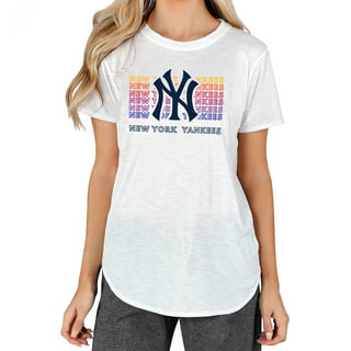 FIFTH&OCEAN New York Yankees Women's Pinstripe T-Shirt 20 Wht / 2XL