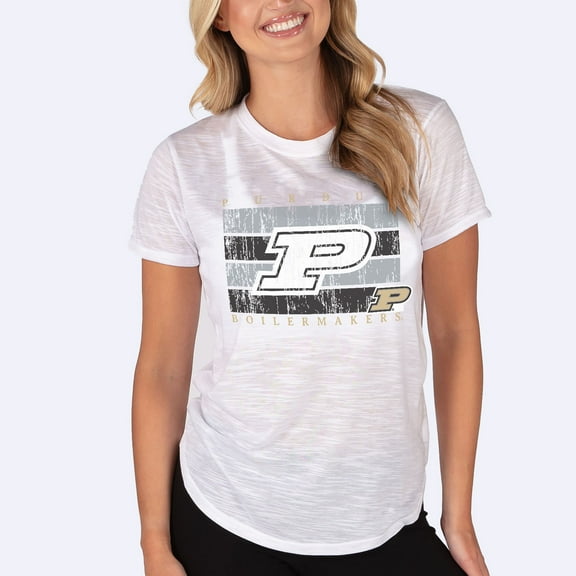 Women's Concepts Sport  White Purdue Boilermakers Infuse Lightweight Slub Knit Top