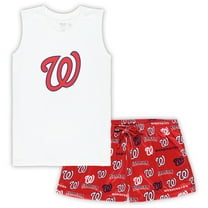 Women's Concepts Sport White/Red Washington Nationals Plus Size Tank Top & Shorts Sleep Set