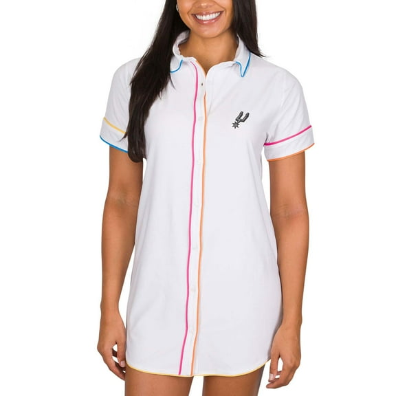 Women's Concepts Sport White San Antonio Spurs Flutter Knit Nightshirt