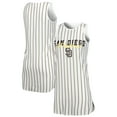 thumbnail image 1 of Women's Concepts Sport White San Diego Padres Reel Pinstripe Knit Sleeveless Nightshirt, 1 of 3