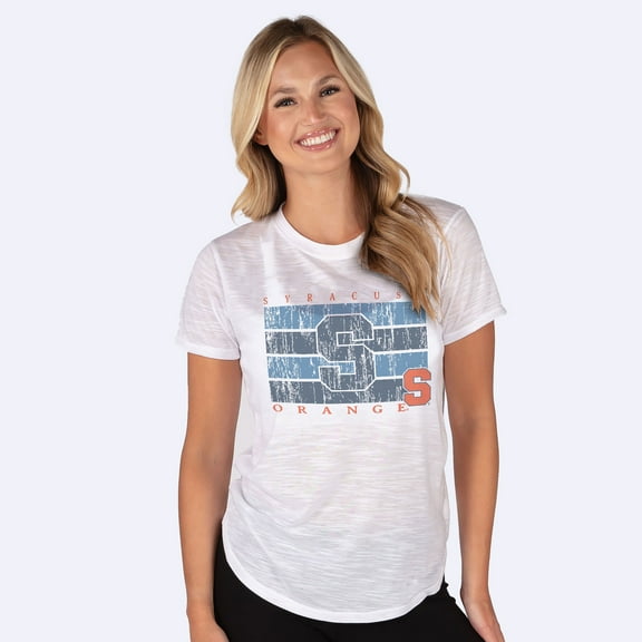 Women's Concepts Sport  White Syracuse Orange Infuse Lightweight Slub Knit Top